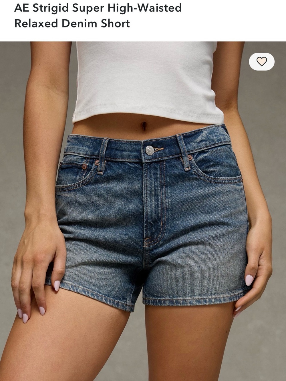 American Eagle AE Strigid Super High-Waisted Relaxed Denim Short -size 16/33W